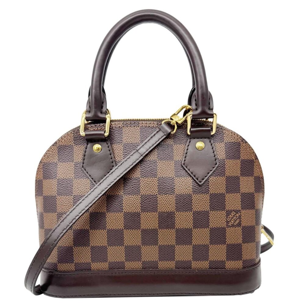 Louis Vuitton Alma BB Damier Ebene Satchel Shoulder Bag Brown - Picture 3 of 10